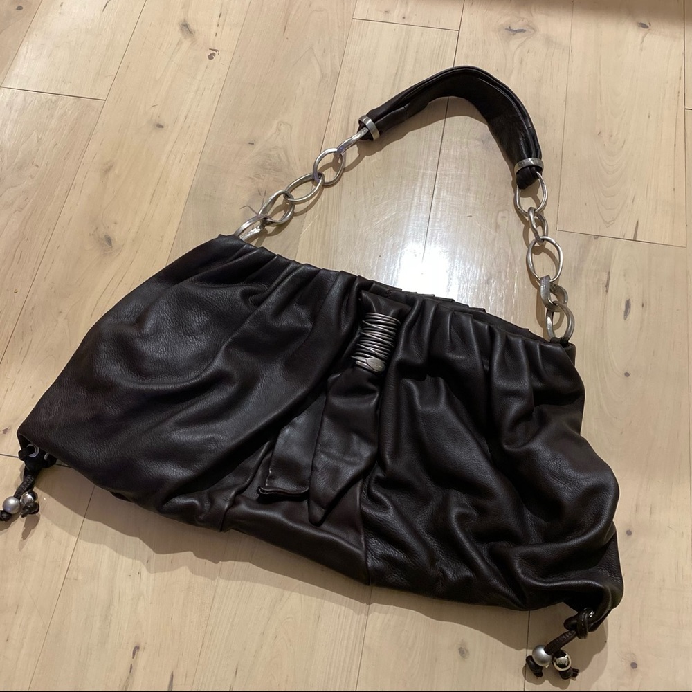 NWOT Rare Renato Angi Espresso Brown Leather Bag